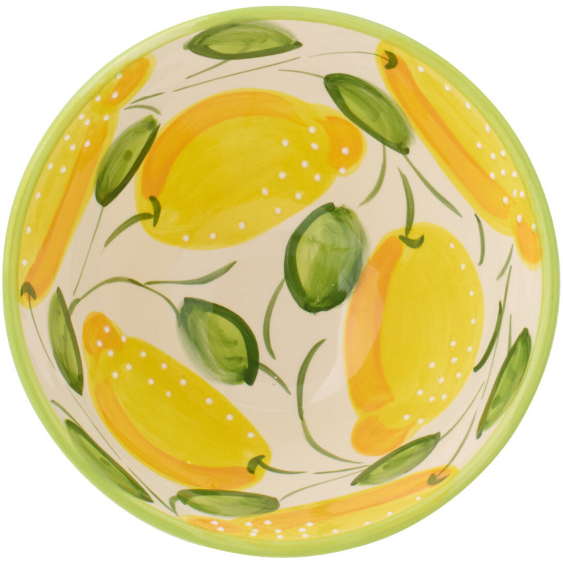 BOL CITRON CÉRAMIQUE JAU/VRT M (22x22x10cm) 
