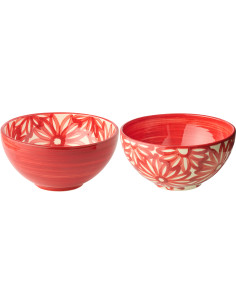 BOL FLEURS CÉRAM ROU L ASS2 (28x28x14cm) 