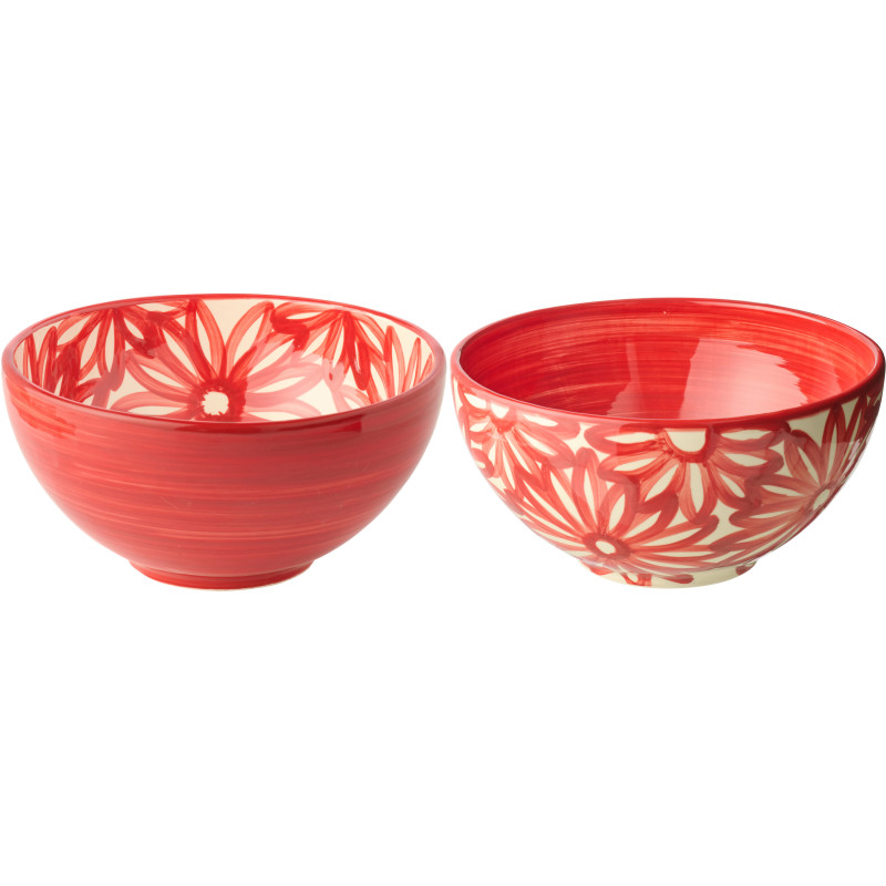 BOL FLEURS CÉRAM ROU L ASS2 (28x28x14cm) 