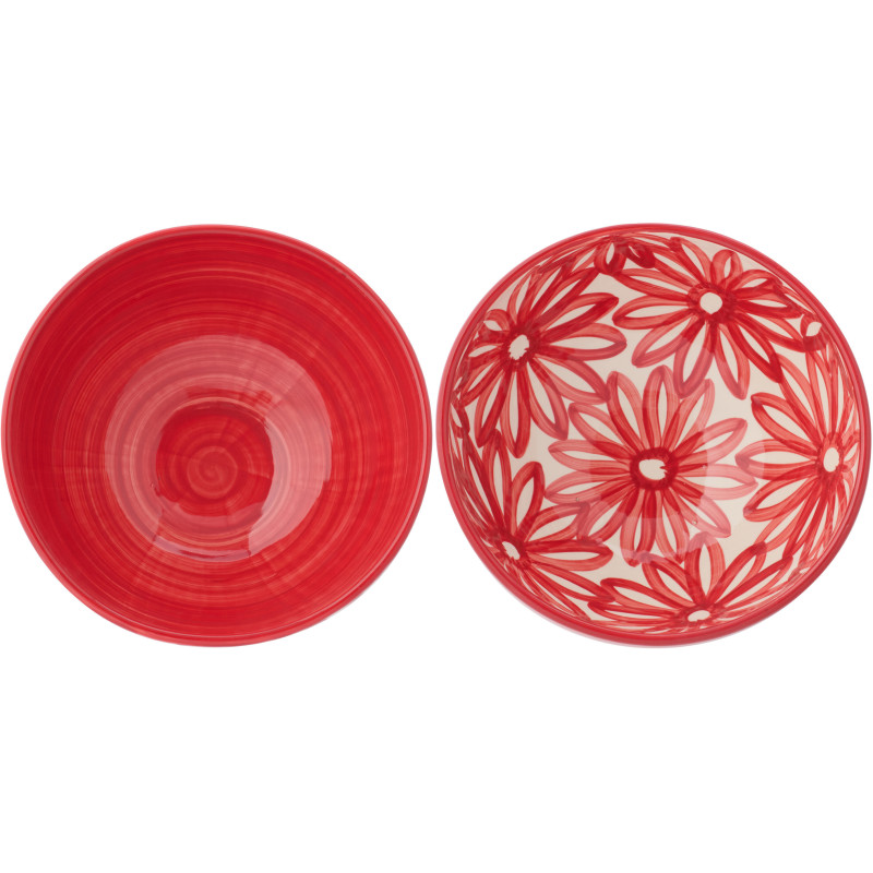 BOL FLEURS CÉRAM ROU L ASS2 (28x28x14cm) 