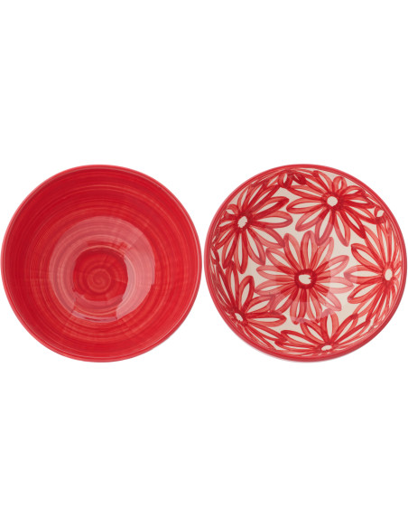 BOL FLEURS CÉRAM ROU L ASS2 (28x28x14cm) 