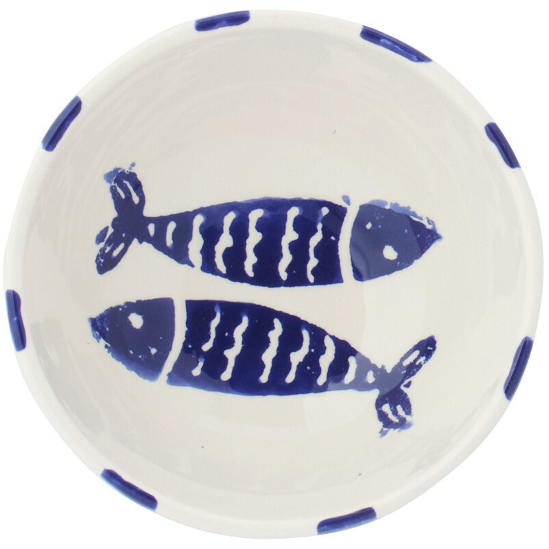BOL POISSON LIGNÉ CÉRAM BL S (14x14x6,5cm) 