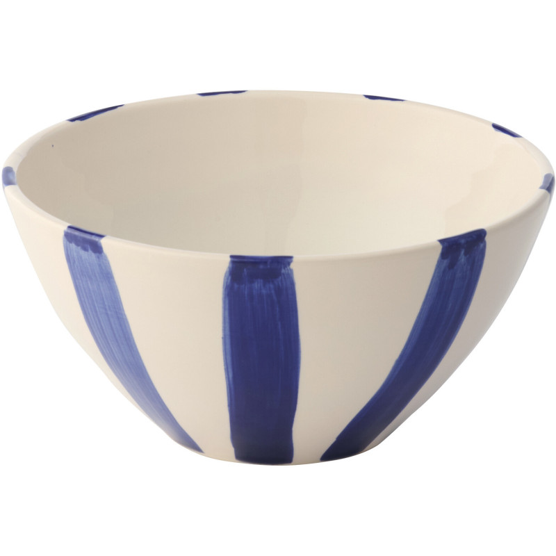 BOL POISSON LIGNÉ CÉRAM BL M (22x22x10cm) 