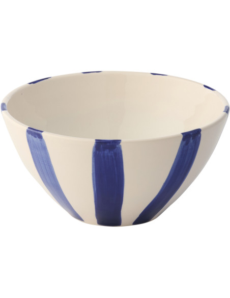 BOL POISSON LIGNÉ CÉRAM BL M (22x22x10cm) 