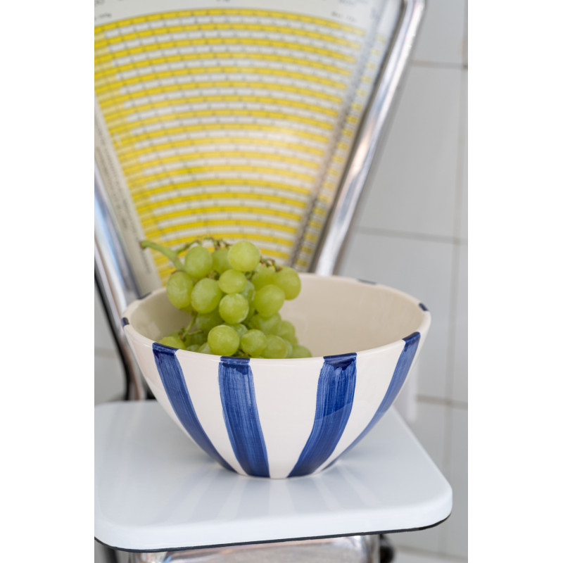 BOL POISSON LIGNÉ CÉRAM BL L (28x28x14cm) 