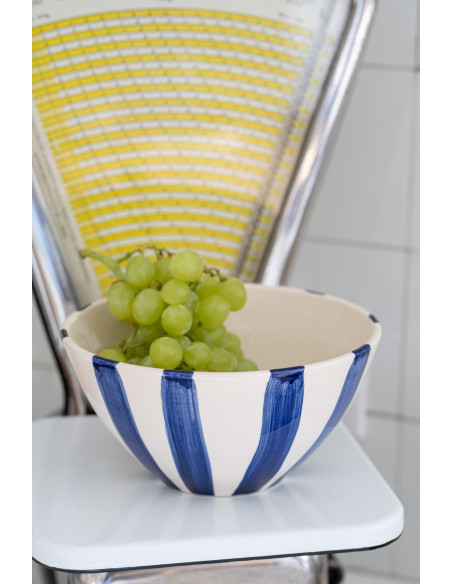 BOL POISSON LIGNÉ CÉRAM BL L (28x28x14cm) 