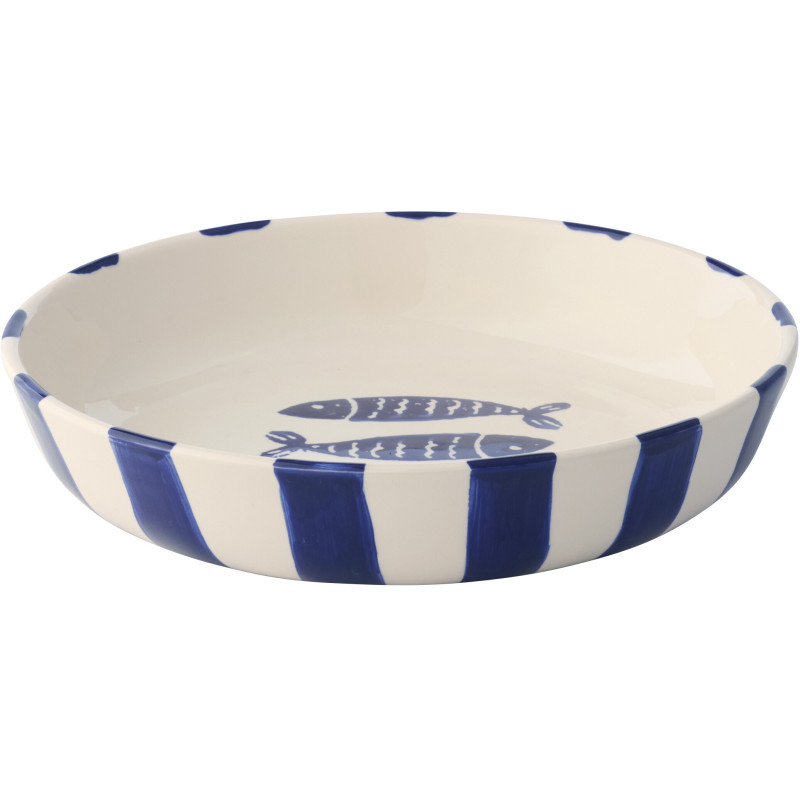 ASSIET PROF POISSON CÉRAM BL (25x25x6cm) 