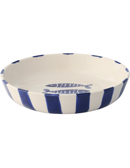 ASSIET PROF POISSON CÉRAM BL (25x25x6cm) 