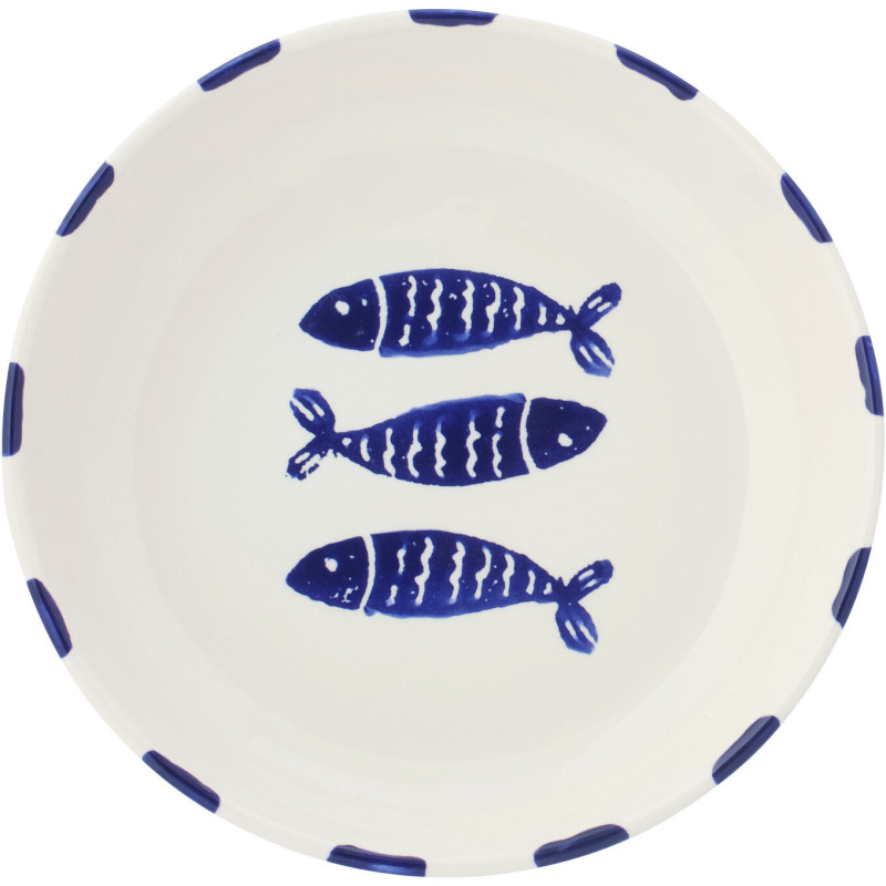 ASSIET PROF POISSON CÉRAM BL (25x25x6cm) 