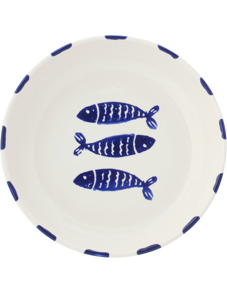 ASSIET PROF POISSON CÉRAM BL (25x25x6cm) 