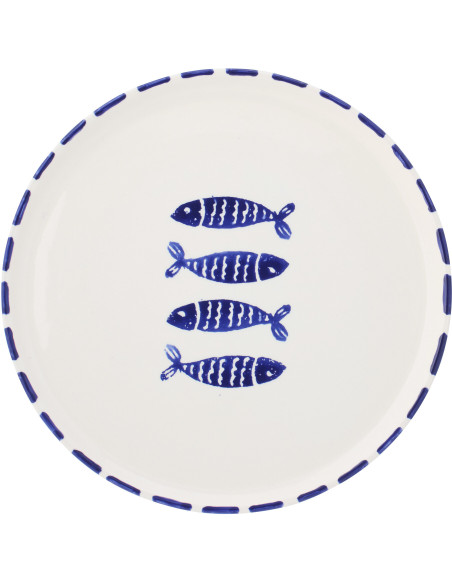 ASSIETTE POISSON CÉRAMIQUE BL (34x34x2,5cm) 