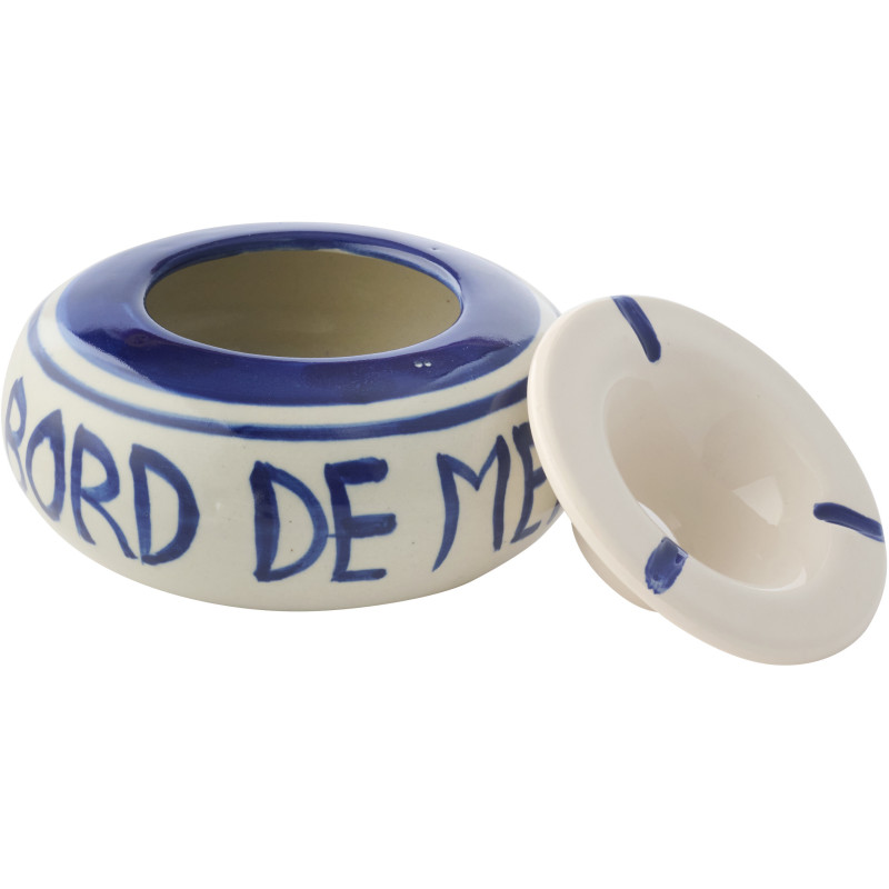 CENDRIER CÉRAMIQUE BL L (14x14x7cm) 