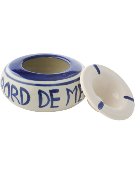 CENDRIER CÉRAMIQUE BL L (14x14x7cm) 