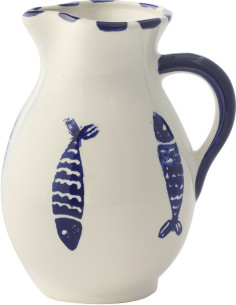 PICHET POISSON CÉRAMIQUE BL (17x17x21cm) 