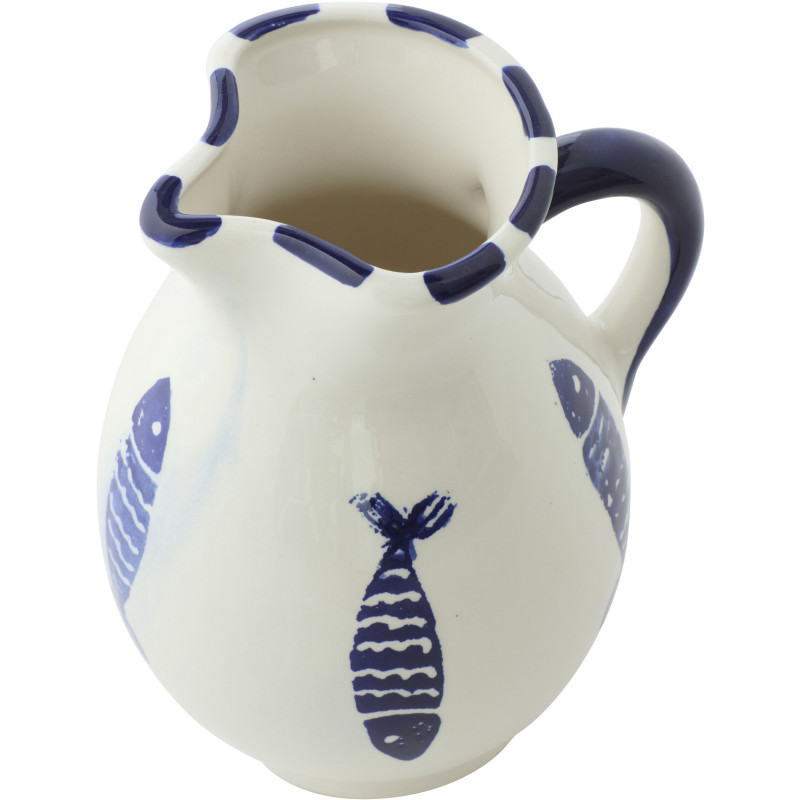 PICHET POISSON CÉRAMIQUE BL (17x17x21cm) 