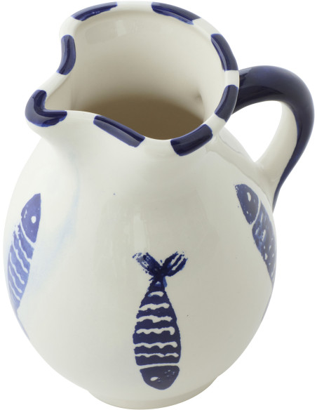 PICHET POISSON CÉRAMIQUE BL (17x17x21cm) 