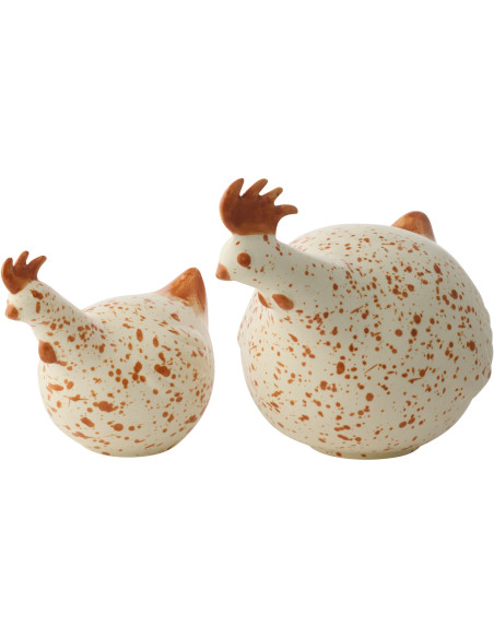 POULET CÉRAMIQUE BLA/MAR L (32x21x16cm) 