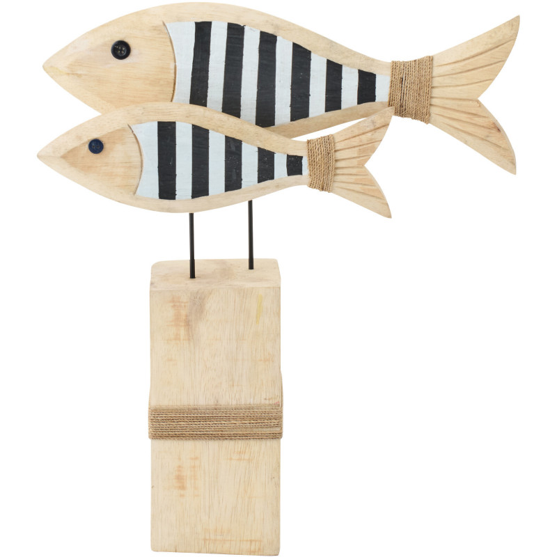 POISSON LIGNÉ ALBA NAT/NOI (38x10x45cm) 