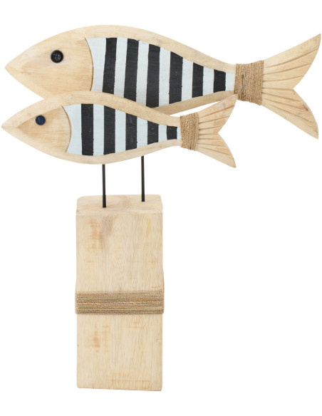 POISSON LIGNÉ ALBA NAT/NOI (38x10x45cm) 
