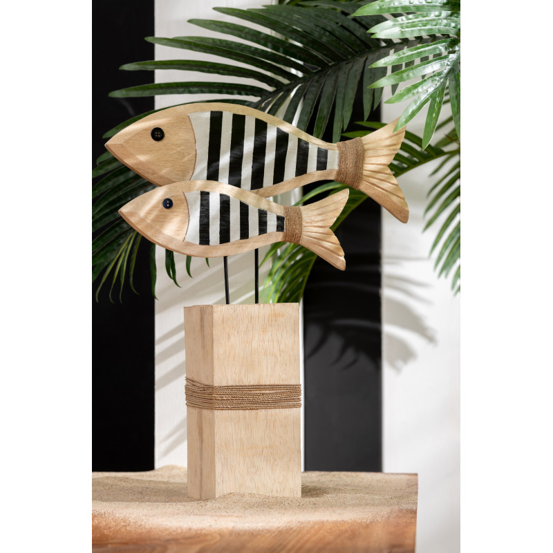 POISSON LIGNÉ ALBA NAT/NOI (38x10x45cm) 