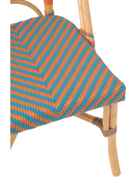 CHAISE GEO ROTIN OR/TURQ (48x59x86cm) 