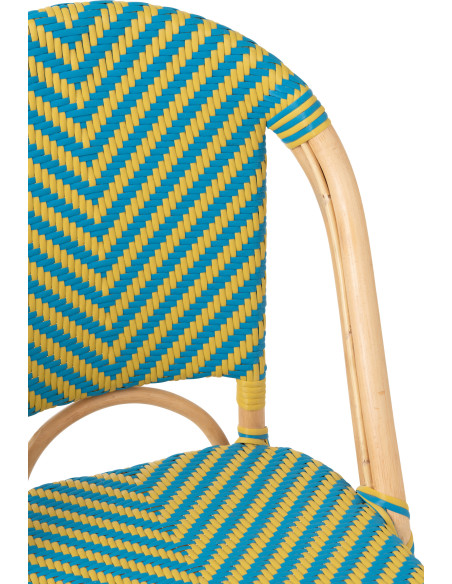 CHAISE GEO ROTIN JAU/AZ (48x59x86cm) 