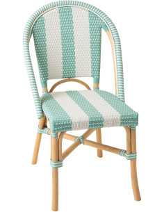 CHAISE LIGNÉ ROTIN BL/BLA (48x59x86cm) 