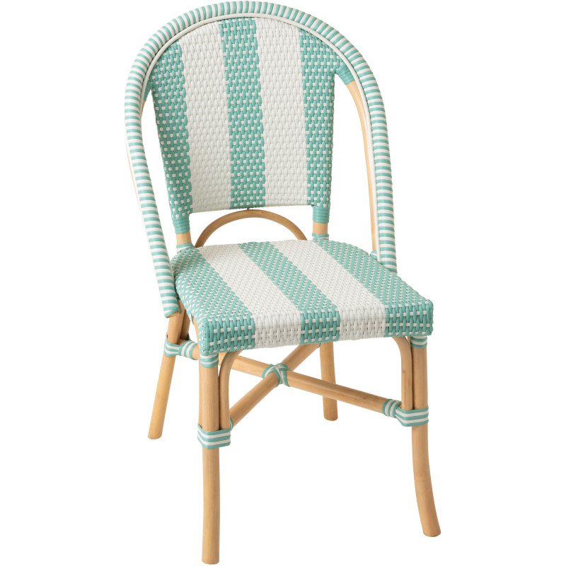 CHAISE LIGNÉ ROTIN BL/BLA (48x59x86cm) 