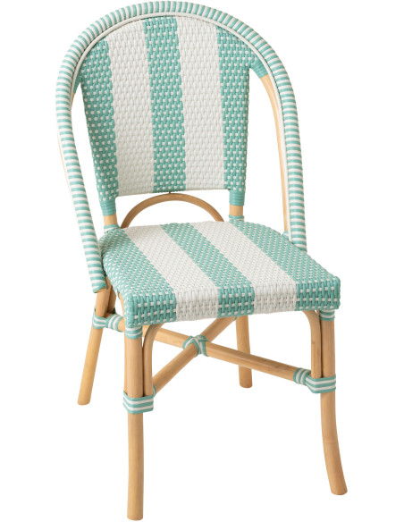 CHAISE LIGNÉ ROTIN BL/BLA (48x59x86cm) 