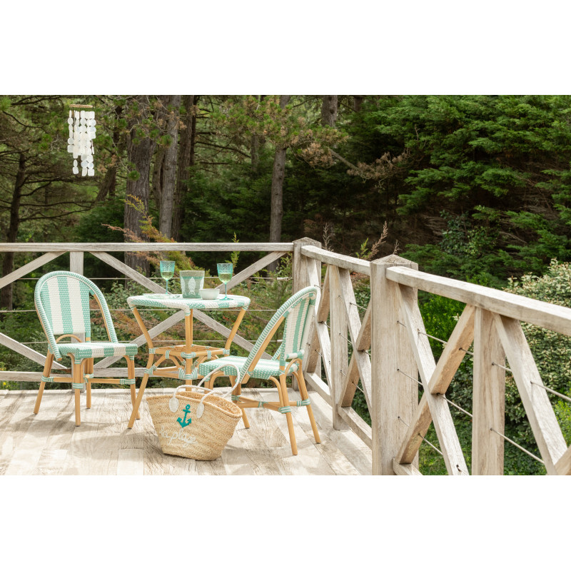 CHAISE LIGNÉ ROTIN BL/BLA (48x59x86cm) 