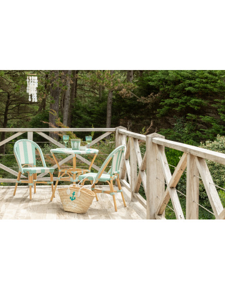 CHAISE LIGNÉ ROTIN BL/BLA (48x59x86cm) 