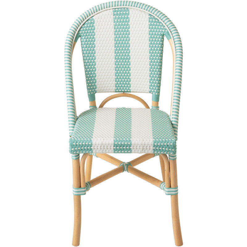 CHAISE LIGNÉ ROTIN BL/BLA (48x59x86cm) 