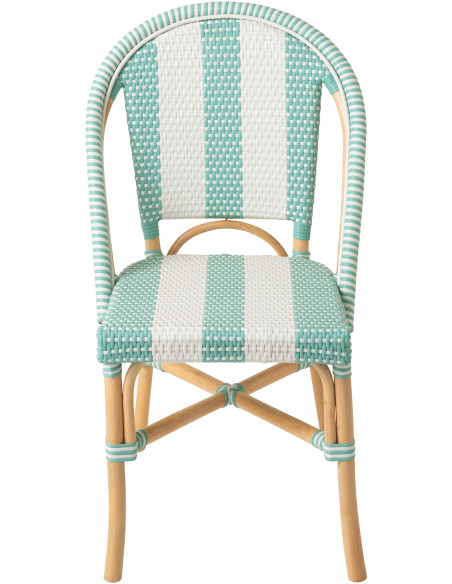 CHAISE LIGNÉ ROTIN BL/BLA (48x59x86cm) 