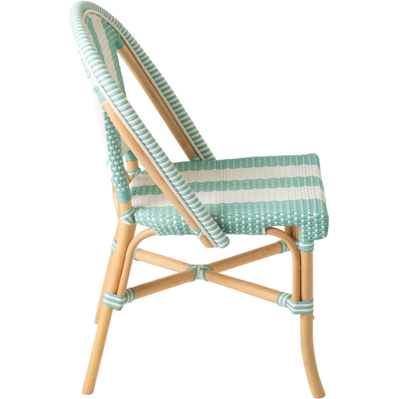 CHAISE LIGNÉ ROTIN BL/BLA (48x59x86cm) 