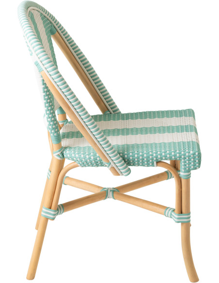 CHAISE LIGNÉ ROTIN BL/BLA (48x59x86cm) 