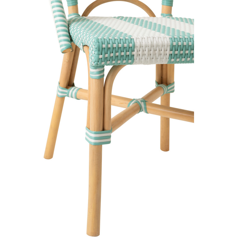 CHAISE LIGNÉ ROTIN BL/BLA (48x59x86cm) 