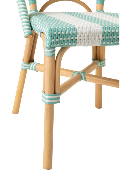 CHAISE LIGNÉ ROTIN BL/BLA (48x59x86cm) 