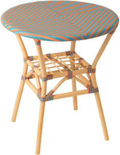 TABLE À MANGER GEO ROT OR/TURQ (70x70x75cm) 