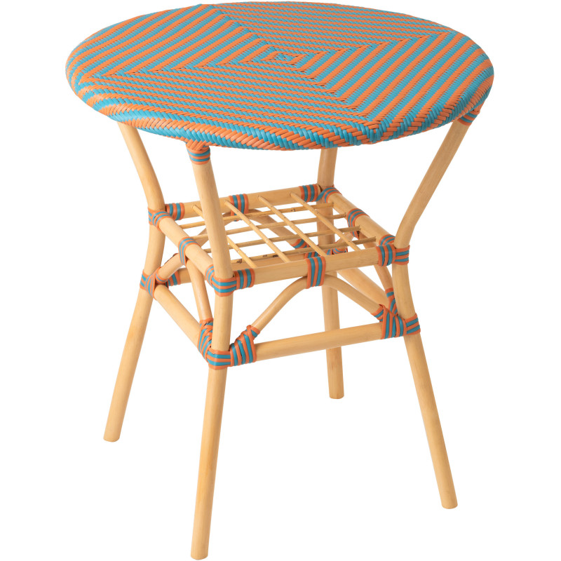 TABLE À MANGER GEO ROT OR/TURQ (70x70x75cm) 