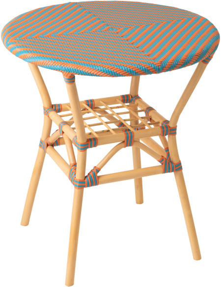 TABLE À MANGER GEO ROT OR/TURQ (70x70x75cm) 