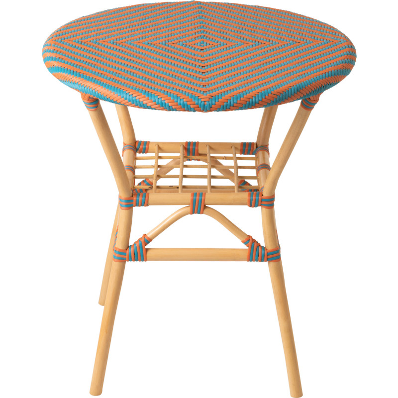 TABLE À MANGER GEO ROT OR/TURQ (70x70x75cm) 