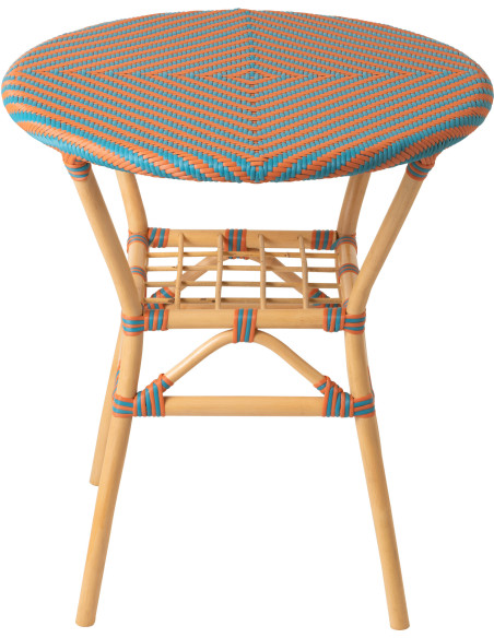 TABLE À MANGER GEO ROT OR/TURQ (70x70x75cm) 