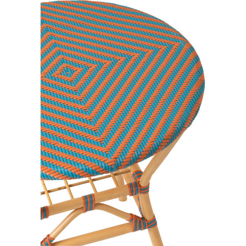 TABLE À MANGER GEO ROT OR/TURQ (70x70x75cm) 