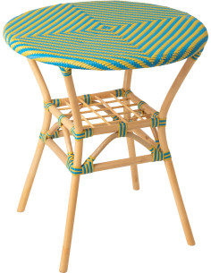 TABLE À MANGER GEO ROT JAU/AZ (70x70x75cm) 