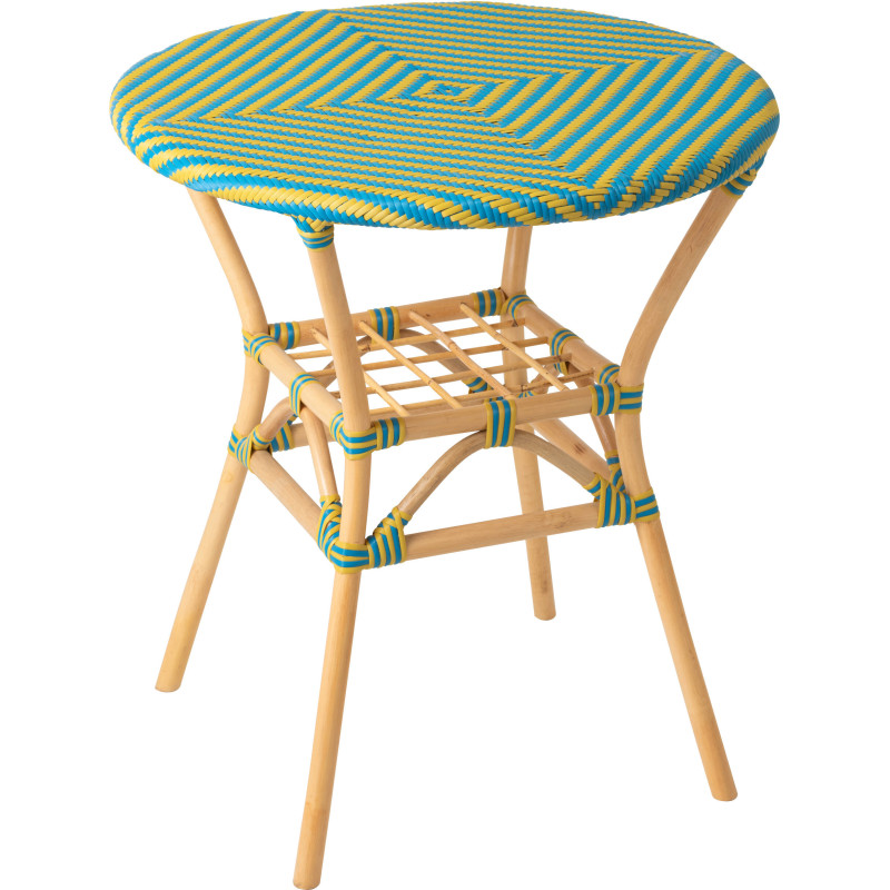 TABLE À MANGER GEO ROT JAU/AZ (70x70x75cm) 