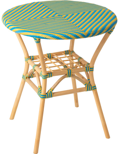 TABLE À MANGER GEO ROT JAU/AZ (70x70x75cm) 