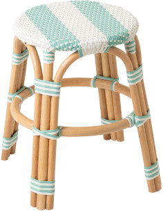TABOURET LIGNÉ ROTIN BL/BLA (50x50x46cm) 