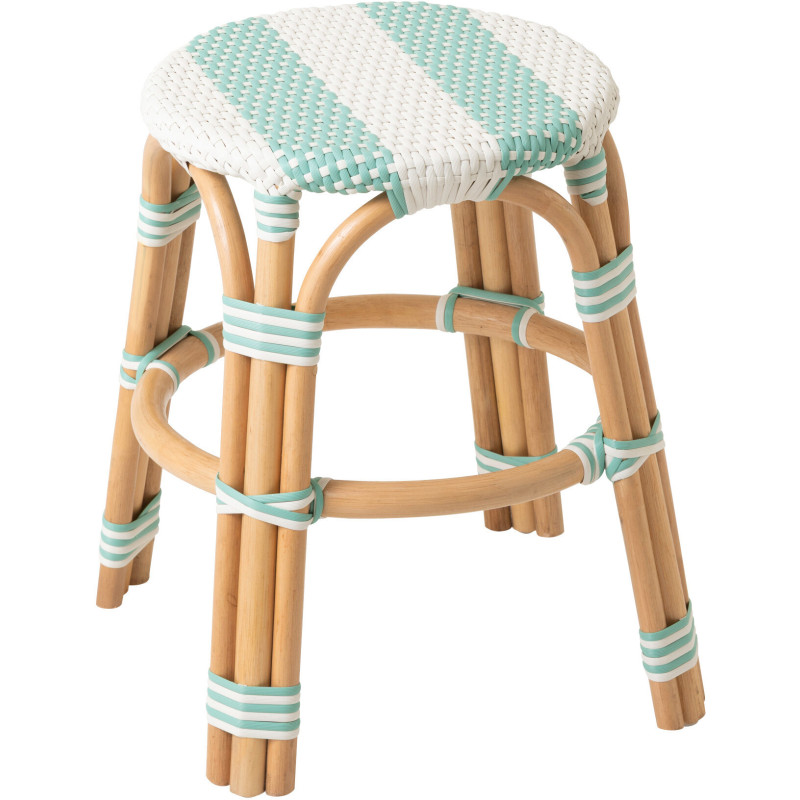 TABOURET LIGNÉ ROTIN BL/BLA (50x50x46cm) 