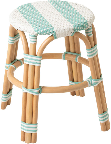 TABOURET LIGNÉ ROTIN BL/BLA (50x50x46cm) 