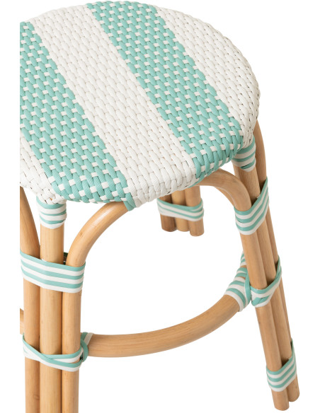 TABOURET LIGNÉ ROTIN BL/BLA (50x50x46cm) 